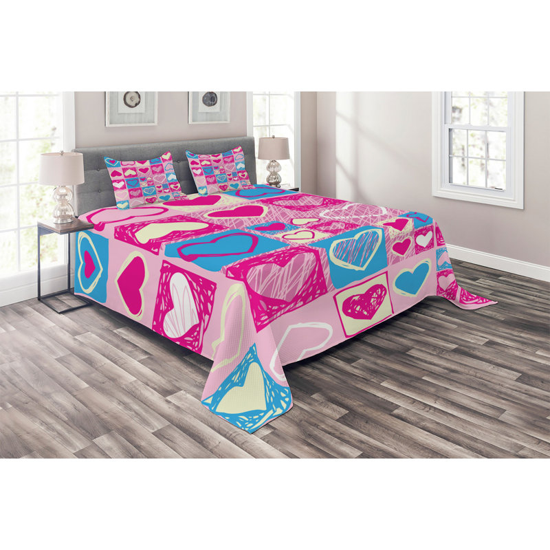 Modern & Contemporary Polyester Coverlet, Queen Bedspread + 2 Shams