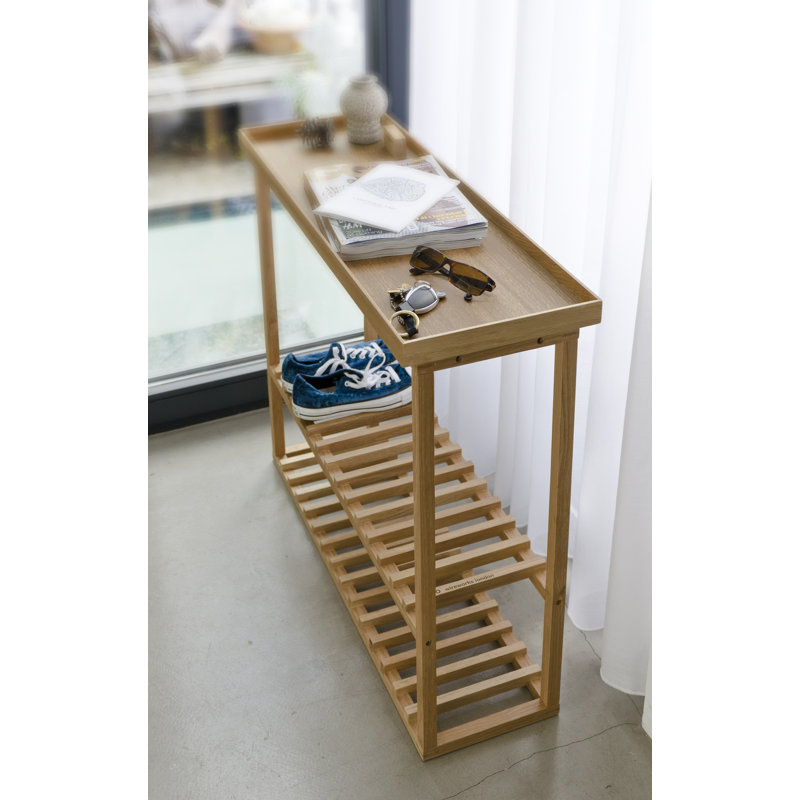 Phillipa 10 Pair Solid Wood Shoe Rack, Oak