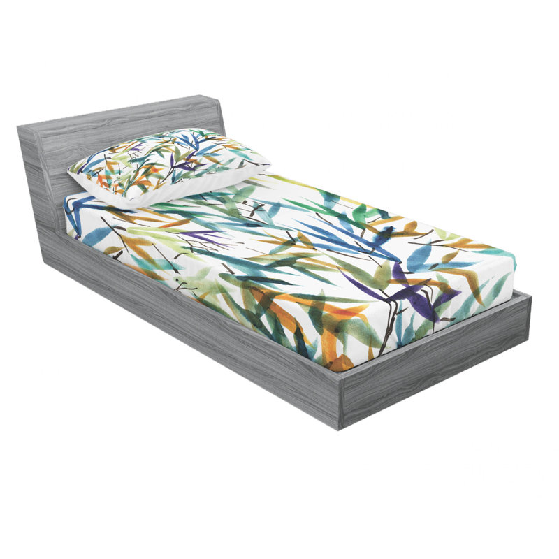Microfiber Floral Sheet Set, Twin Sheet Set with 1 Pillowcase