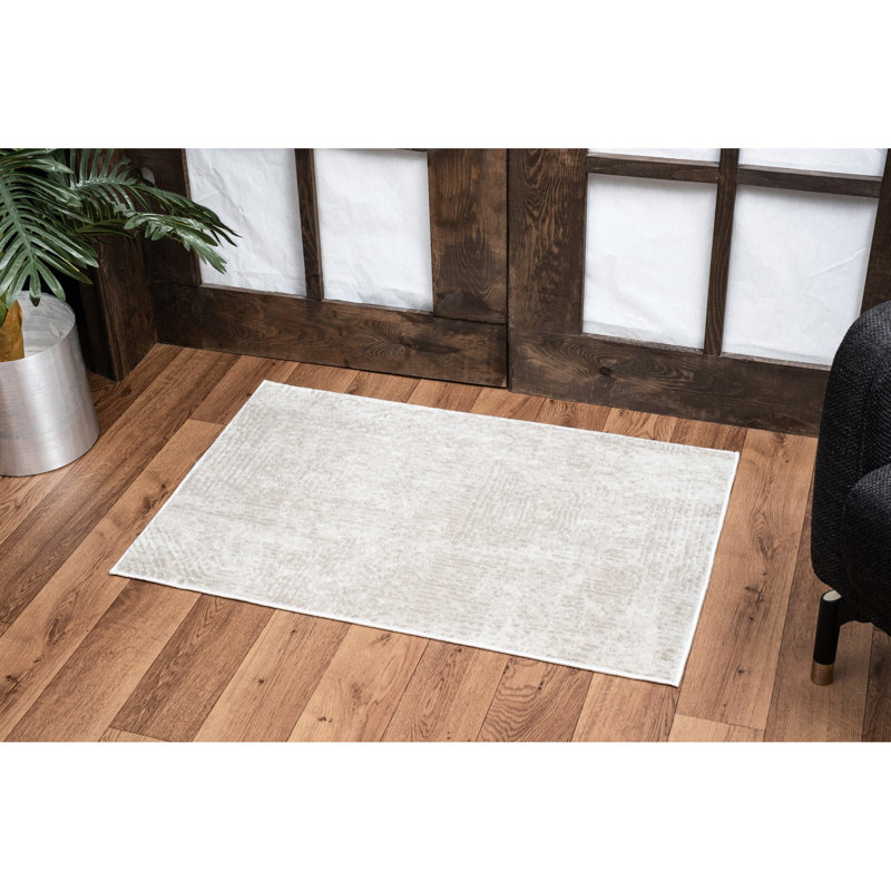 2 pi Tapis X 3 beige, aspect élégant, teint à 100%, pour un entretien minimal, design fabriqué en Turquie, circulation élevée