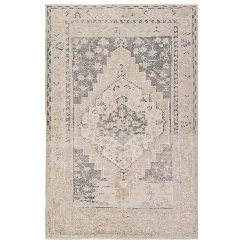 Tapis bleu marine / vert clair Vibe par Bungalow Rose Pasain, Rectangle 7 pi 6 po x 9 pi 10 po