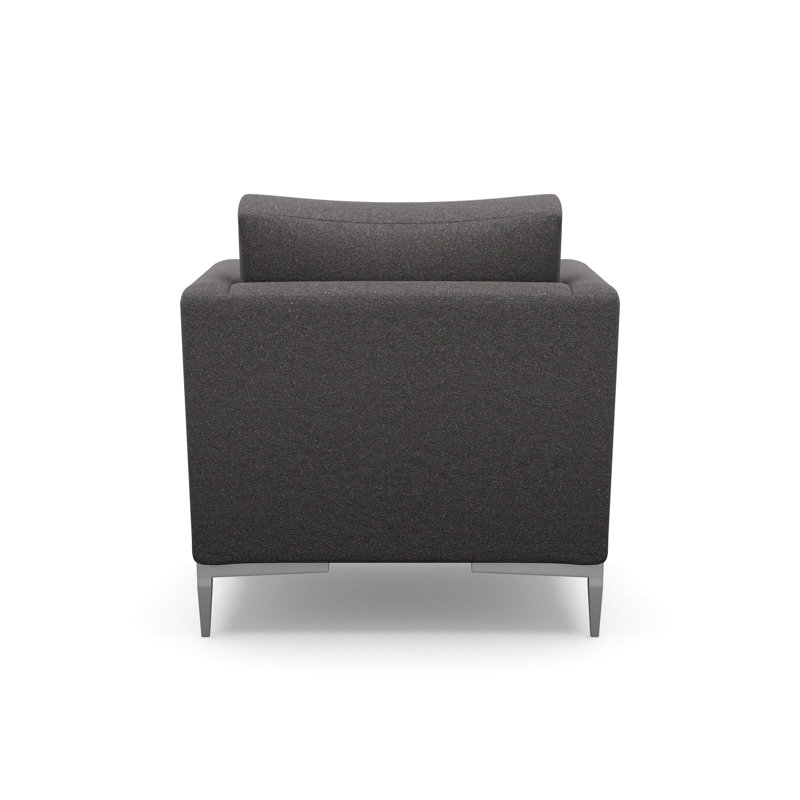 Aiden Accent Chair, Polished Stainless, Rise Charcoal (Performance fabric) 1357-95