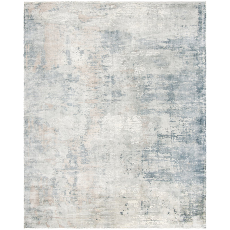 Issouf Hand Loomed Viscose Abstract Rug, Rectangle 6' x 9'