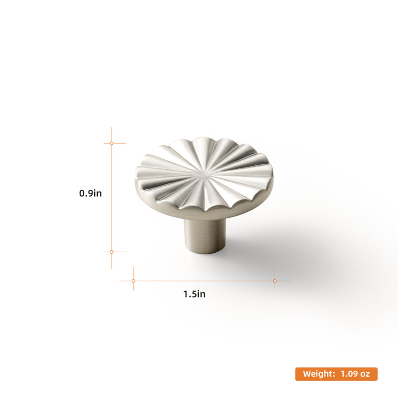 Poignée fantaisie 1,5 po de diamètre, Nickel satiné