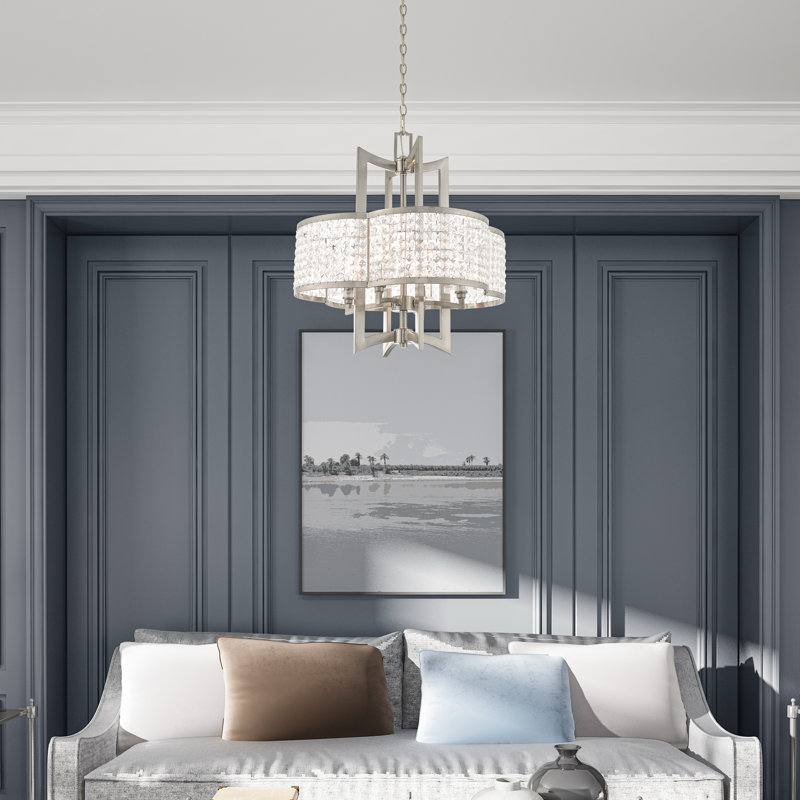 Belisle 4 - Light Geometric Chandelier, Brushed Nickel