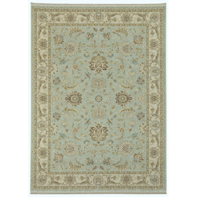 Tapis vert / beige en laine Sovereign