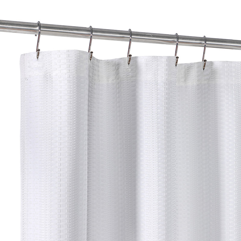 Rideau de douche simple de couleur unie Jaen, Blanc
