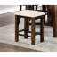De 2 tabourets de comptoir rustiques, bois massif, coussin beige, tabourets de mobilier de salle à manger (2 pièces), style, coussin en tissu pour