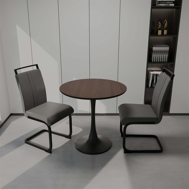 Ensemble de table de salle à manger élégant avec plateau en panneau de fibres à densité moyenne et pieds en métal