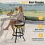 Tabouret de bar d'extérieur pivotant en aluminium avec coussin Sunbrella-170522966