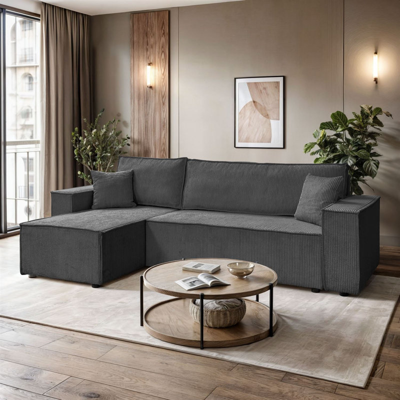 Machi 4 Seater Sofa Bed, Dark grey