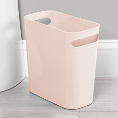 mDesign Small Plastic 2.25 Gallon Slim Trash Garbage Wastebasket Bin, Light  Pink