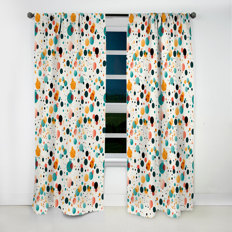 Motif à pois multicolore vibrant IV - Rideau abstrait - Rideau occultant - 1 panneaux, L 52 po x L 84 po