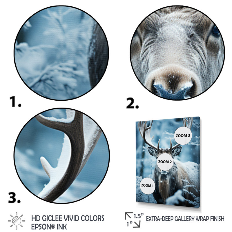 Orignal Hallvale bleu blanc hiver givré, Cadre photo noir, H 20 po x l 12 po x P 1 po