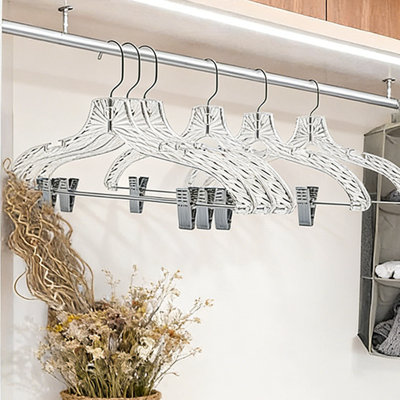 Paquet de 24 cintres robustes, idéal pour les robes, les pantalons, les costumes, les vestes et autres vêtements lourds, solution de rangement pour garde-robe peu encombrante