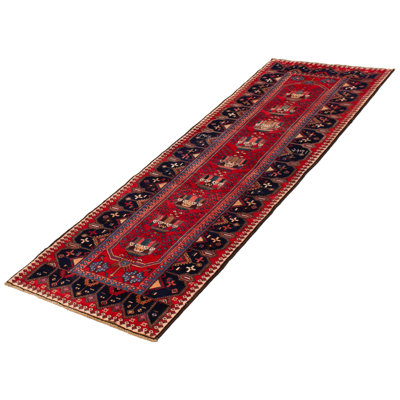 Zareya One-of-a-Kind 3'3" X 9'10" 1990s Runner Wool Area Rug Red