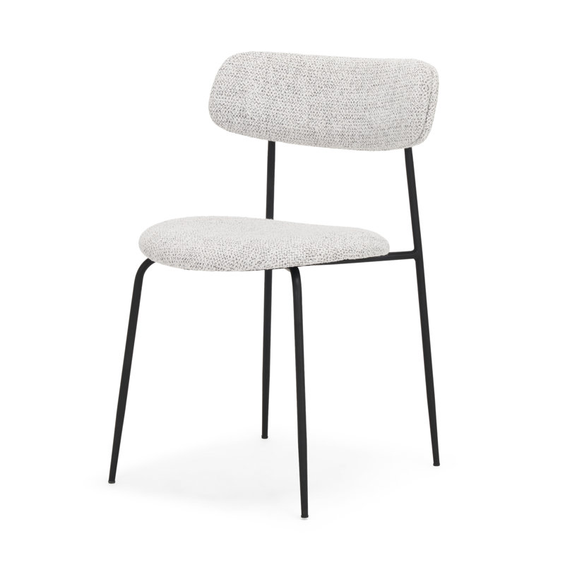 Freudenburg Matte Black Metal W/ Grey Fabric Dining Chair
