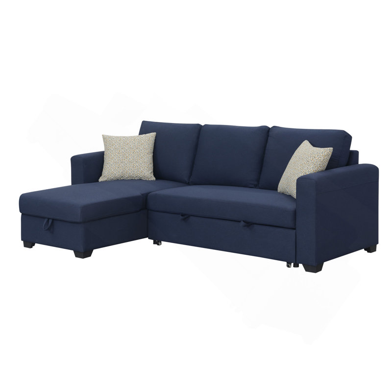 Blue Reversible Pop-Up Sleeper Sectional, Blue