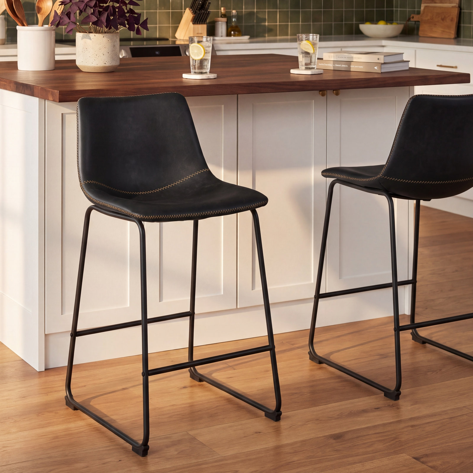 Nia Bar and Counter Stool, Black, Black, Counter Stool (24" Seat Height)