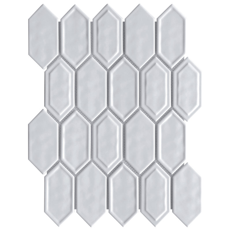 Carrelage mural mosaïque en verre 2 "x 4" Supreme Tile Bianca, Blanc