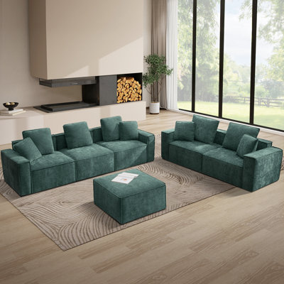 Canapé modulaire rembourré en U avec repose-pieds 6 pièces 6 pièces
