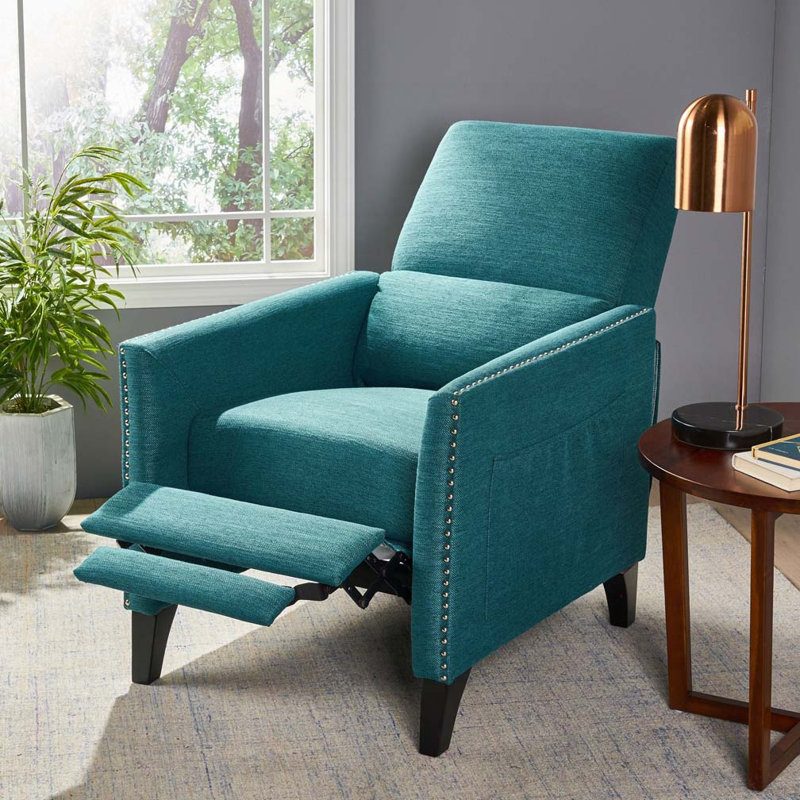 Aresha Upholstered Recliner, Teal