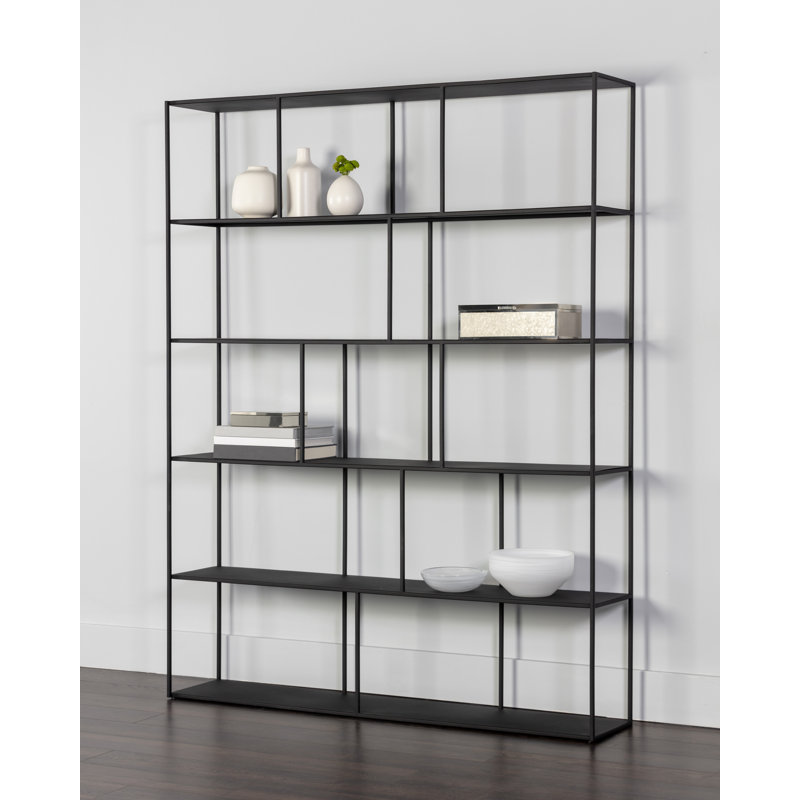 Mixt Etagere Bookcase, 77" H x 60" W x 12" D, Black