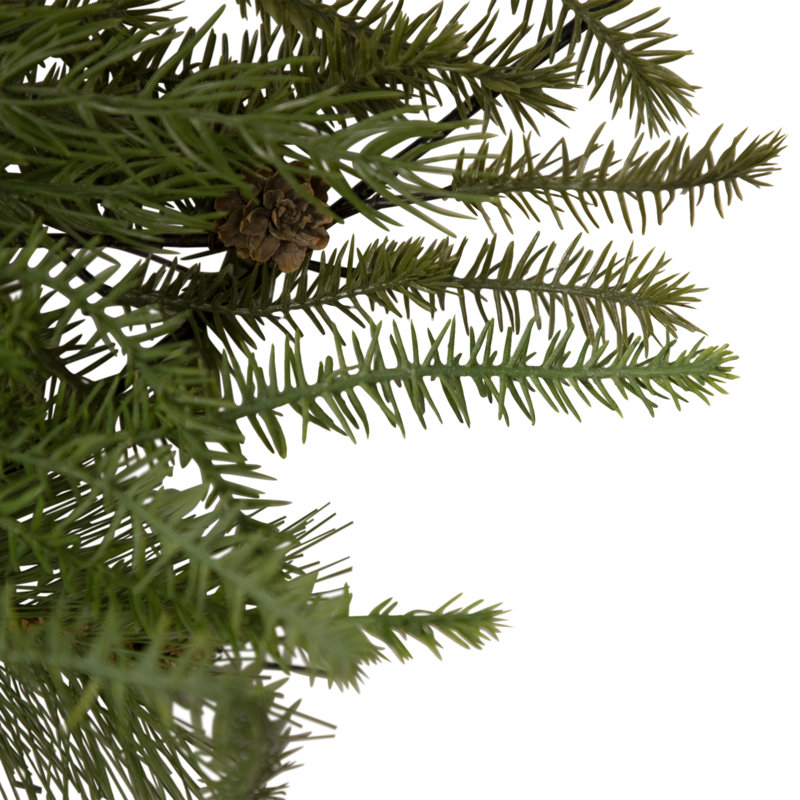 21" Pine Christmas Tree Wall Hanging Decoration With Pinecones
