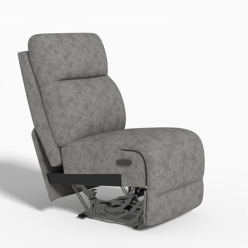 Fauteuil inclinable électrique sans accoudoirs avec appui-tête réglable et support à bois, Gris