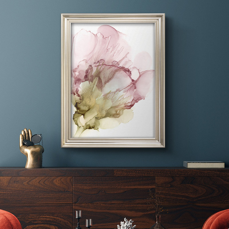 Floraison rose II, toile encadrée de qualité supérieure - prête à être accrochée, L 21 po x H 25 po