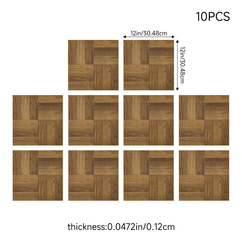 30.48 X 30.48 Cm Plastic Tile In Brown, Dark Brown