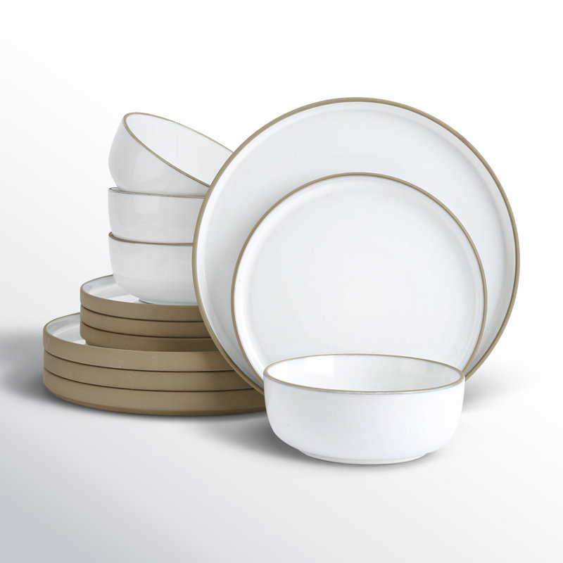 Stoneware Dinnerware - Set of 12, Snowy White