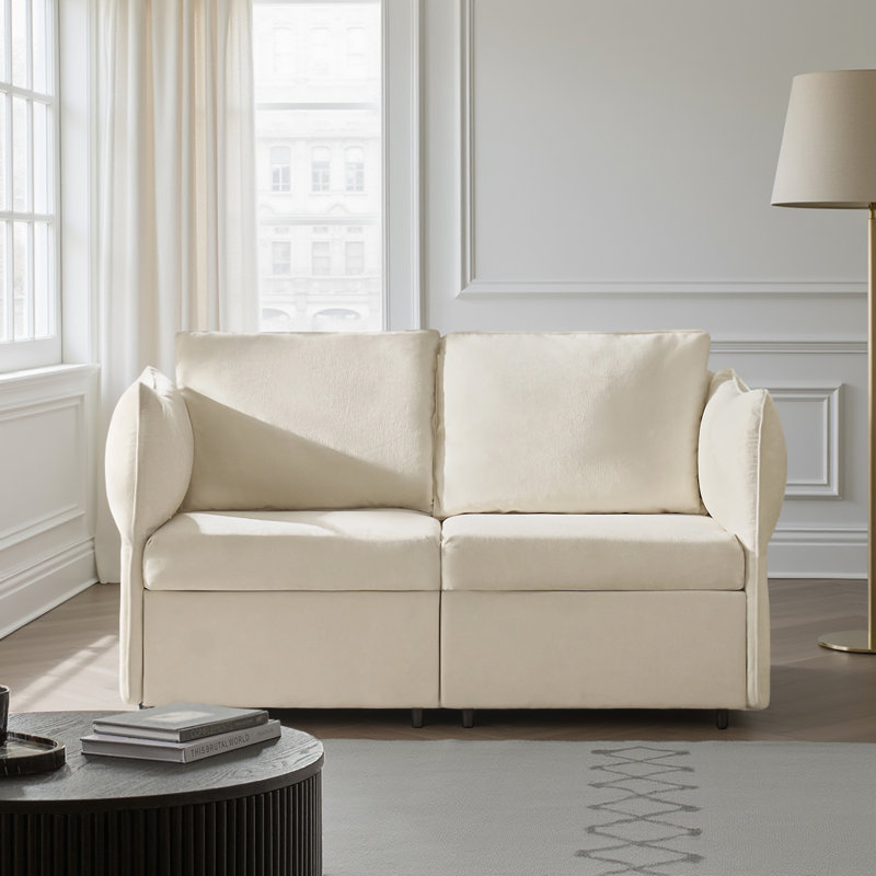 Woodring 2-Piece Upholstered Sectional, Beige