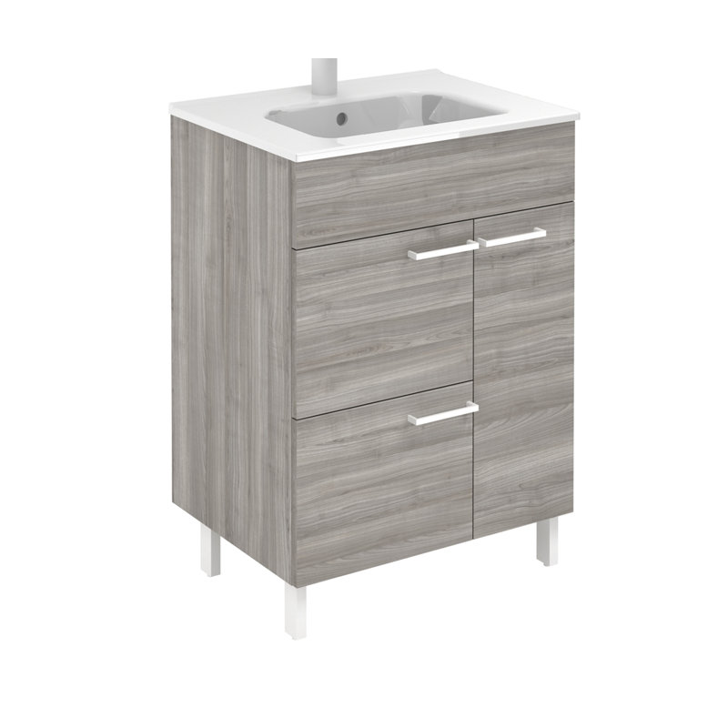 Elegance 23.6'' W Single Vanity, Sandy Gray
