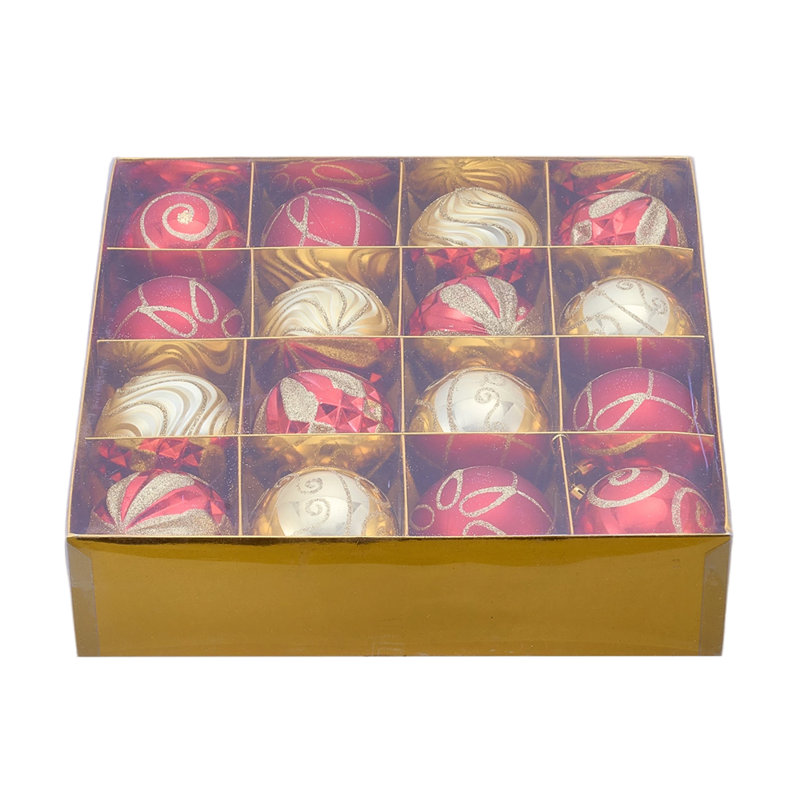 6.1cm Other Bauble, Red/Gold