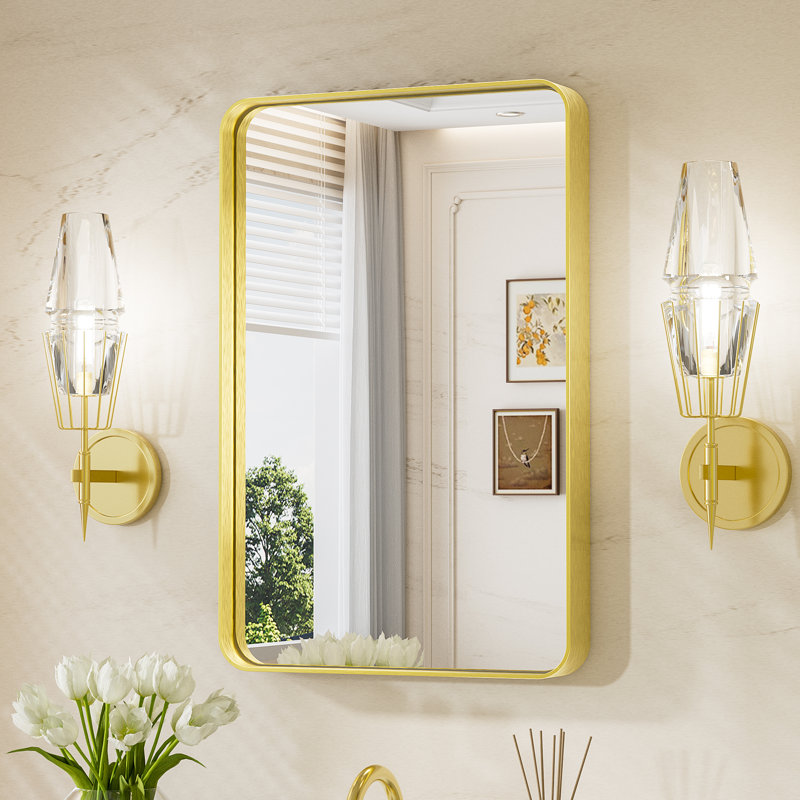 Miroir d'appoint Tyro, Doré, 30 po x 20 po, Rectangulaire