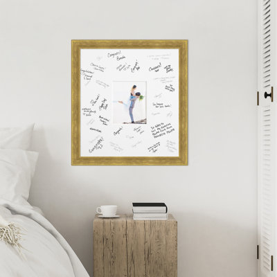 Angled Signature Mat Picture Frame, Photo Frame Wedding Guest Book Alternative, Autograph Picture Mat for Signature Board, Wedding Celebrations Graduations Support Encouragement or Retirement