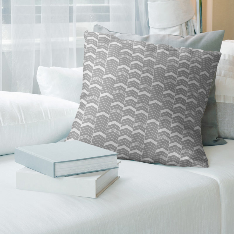 Housse de coussin Rhonda, 14 po x 14 po, Simple gris, Simili suède