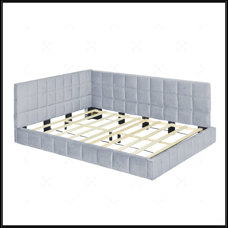 Full Size Upholstered Daybed/Sofa Bed Frame, Gray