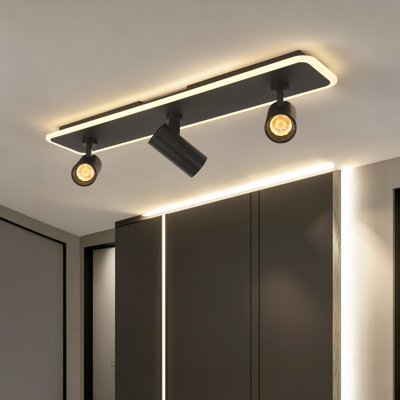 Projecteur sur rail fixe à 3 lumières DEL de 23,62 po à intensité variable et réglable