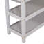 Lit mezzanine simple avec tablettes de rangement, gris