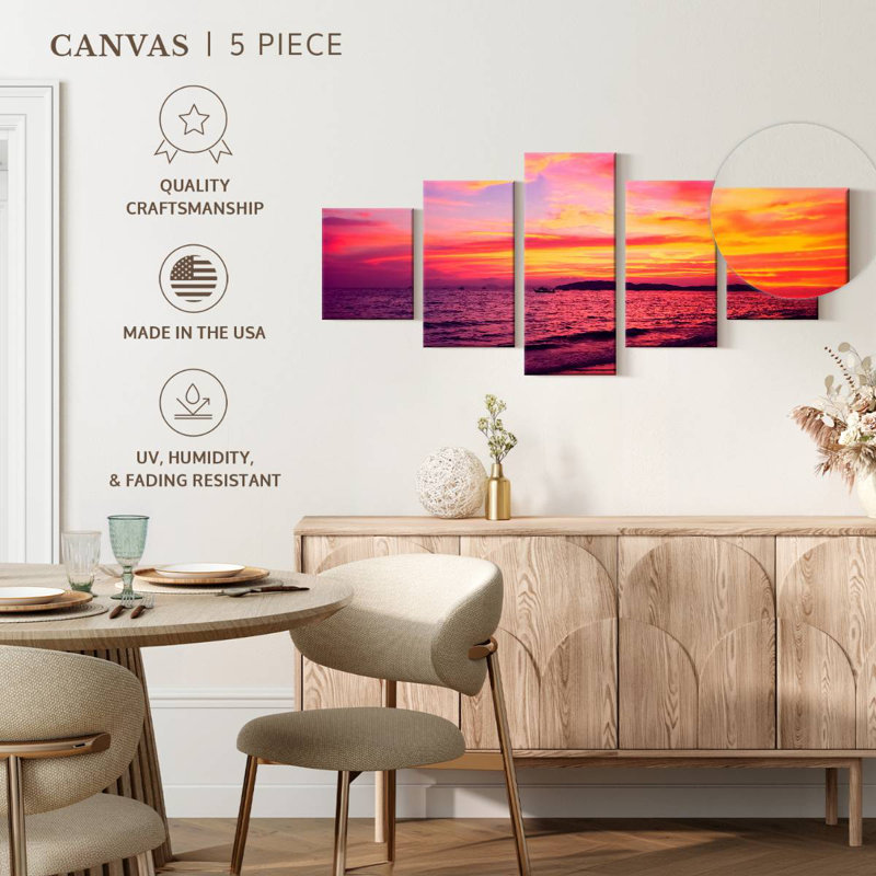 Coucher de soleil thaïlandais tropical Avonni, H 36 po x l 80 po