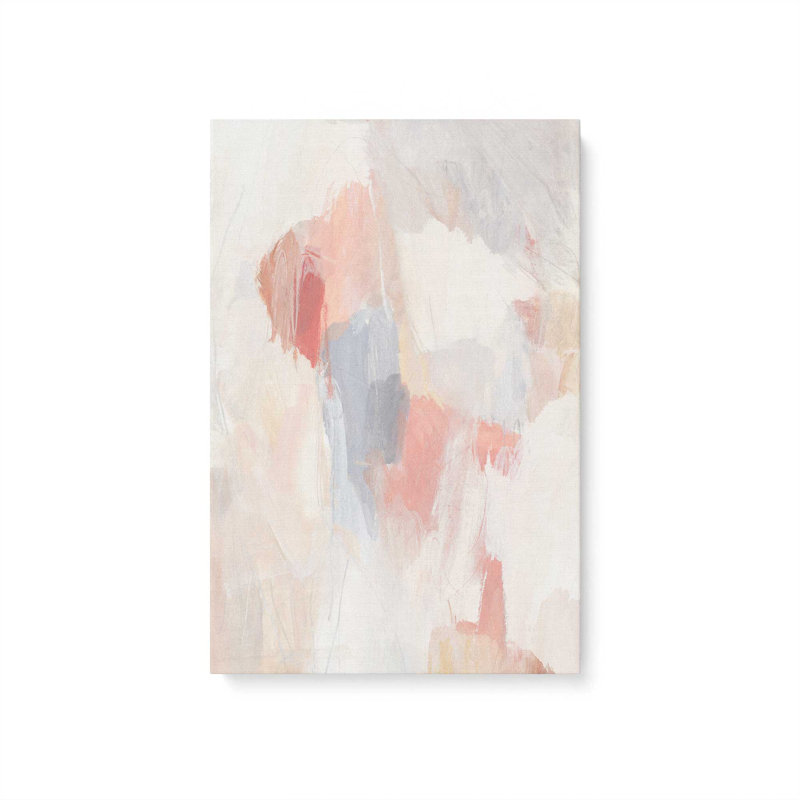 Soft Blush and Cream Abstract II Wrapped Canvas, 18" H x 12" W
