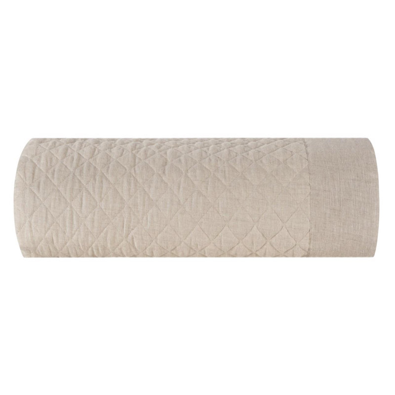 Hudson Linen_Quilted Coverlet, Flax