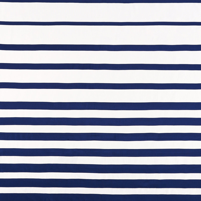 Tissu à panneaux Schumacher x Miles Redd, Bleu marine / ivoire