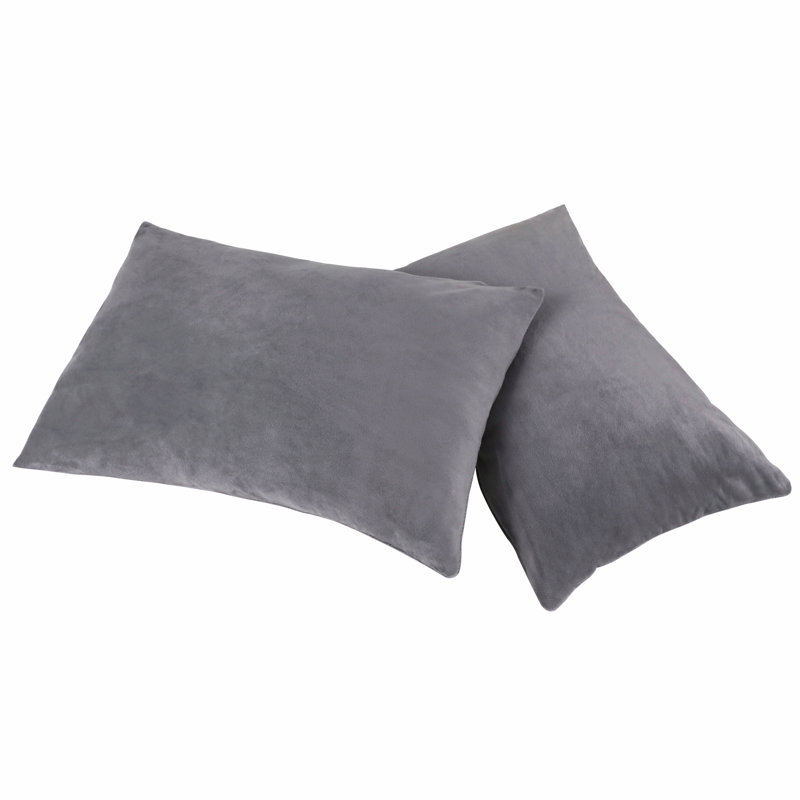 Velvet Pillowcase - Set of 2, King, Smoke Gray