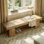 Upholstered Bench with Shelves