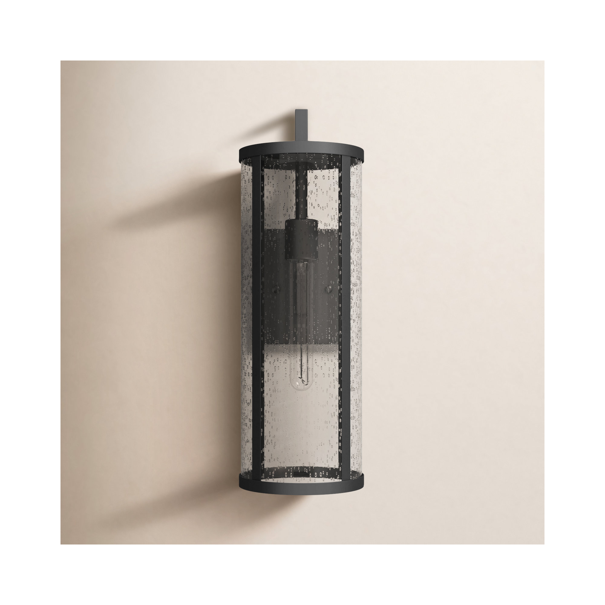 Iriye Single Light Cylinder Outdoor Aluminum Wall Light, 18.00" H x 6.00" W x 8.00" D