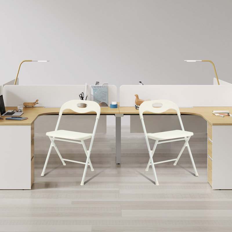 Ensemble de 4 chaises pliantes en acier inoxydable blanc - capacité robuste de 800 lb, empilable et imperméable