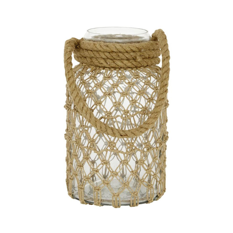 Lanterne côtière en verre brun, H 11,65 po x l 7,2 po x P 8,3 po